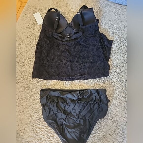 Meet Curve Swimsuit Black 2XL Two Piece High Waist Support - Picture 5 of 6